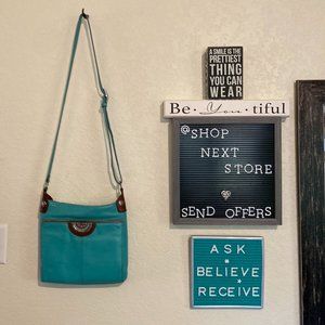 Brighton Shiloh leather cross body bag in jade